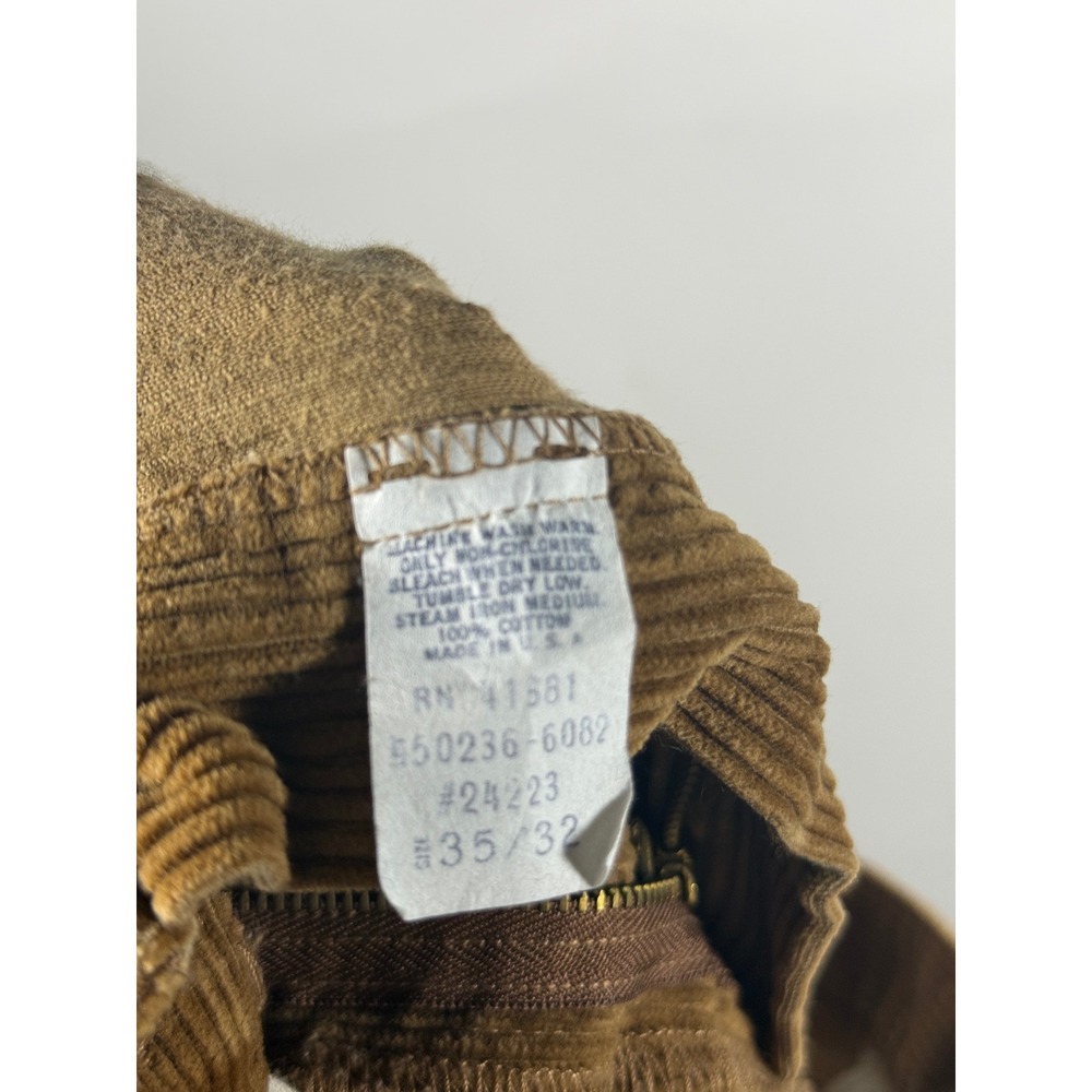Polo Ralph Lauren Vintage Corduroy Pants Mens 35x32 Brown Pleated Made in USA - Picture 8 of 10
